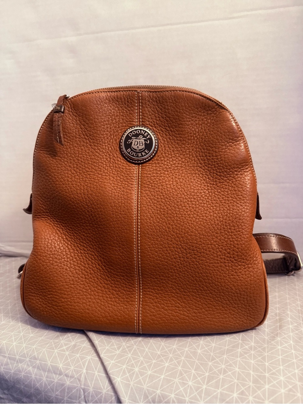 Dooney & Bourke Pebble Leather Cognac Brown Backpack